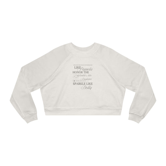 Inspirational Women's Cropped Fleece Pullover - Sparkle Like Dolly